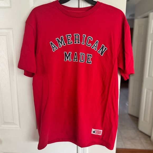 American Giant Unisex USA Tee Shirt Men's XL Red "AMERICAN MADE" Premium Cotton - Picture 3 of 11
